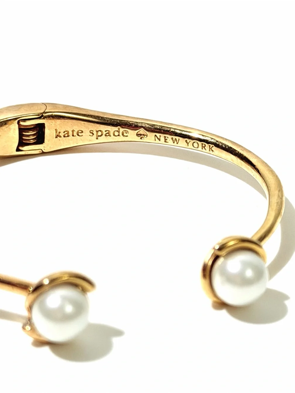 kate spade ♠️ Gold Toned Pearl Open Cuff Bangle Bracelet